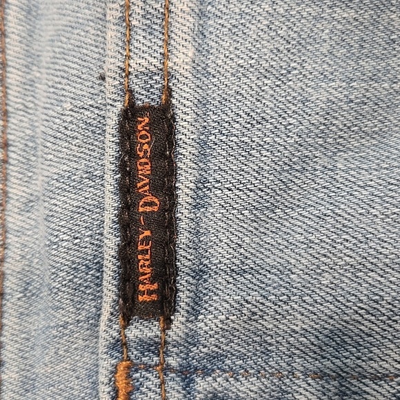 HARLEY-DAVIDSON CLASSIC FIT BOOTLEG STRAIGHT FIT JEANS. SIZE 14 PETITE. - Picture 8 of 12